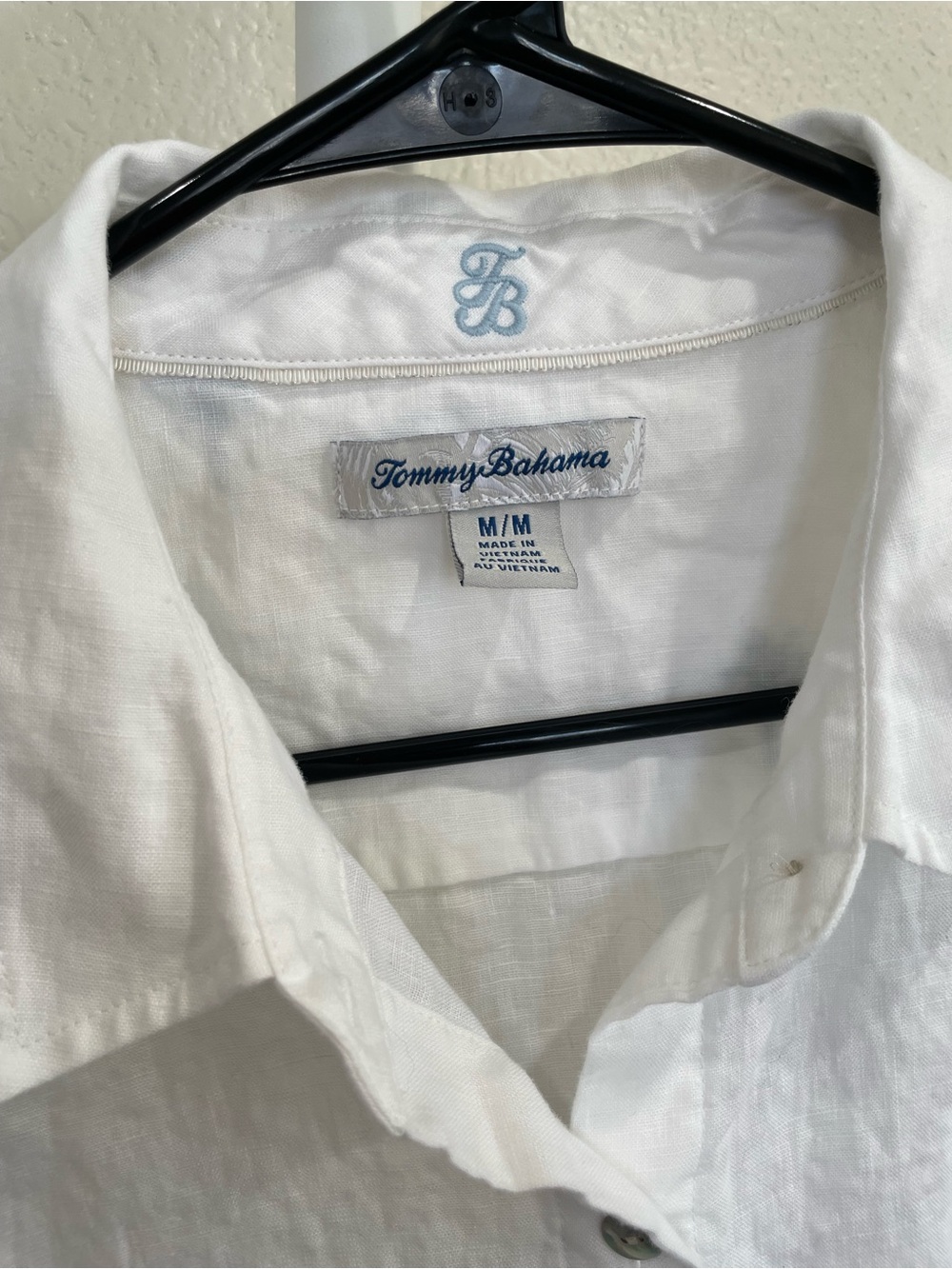 Tommy Bahama Linen Palm Embroidered Point Collar Long Sleeve Button Front Shirt - Picture 4 of 7